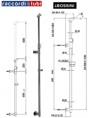 SALISC.SOLO ASTA BOSSINI DB1000 TELESC.