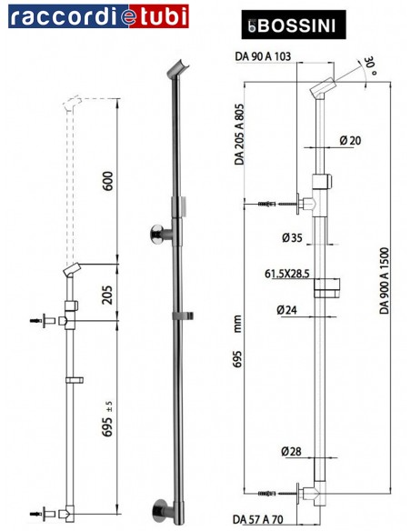 SALISC.SOLO ASTA BOSSINI DB1000 TELESC.