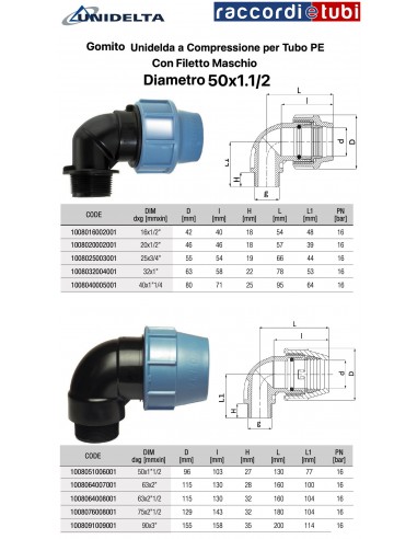 WINKEL MIT AUSSENGEWINDE 50X1.1/2 ZUR...