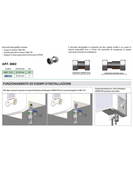 RACCORDO ALLUNGABILE FAR 3/4 FF ESTENSIBILITA' DA mm 35*50