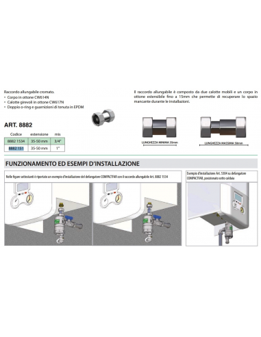 RACCORDO ALLUNGABILE FAR 1" FF ESTENSIBILITA'...