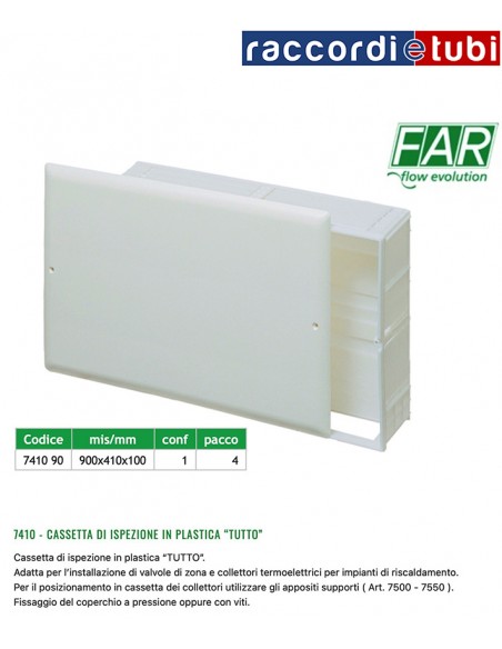 CASSETTA FAR IN PLASTICA PER COLLETTORI 900X410X100 ART.7410 90