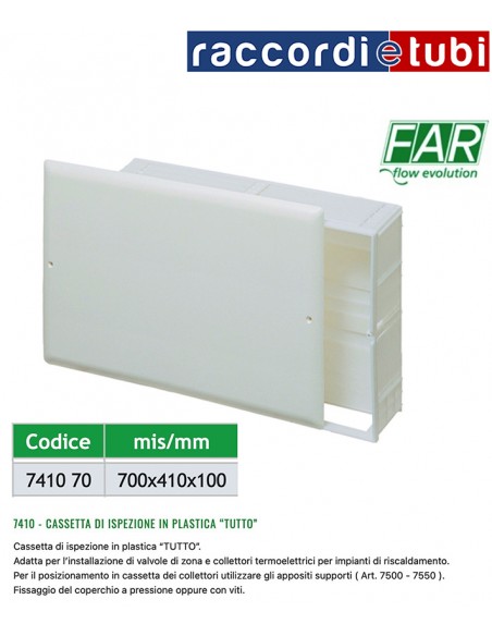 CASSETTA FAR IN PLASTICA PER COLLETTORI 700X410X100 ART.7410 70