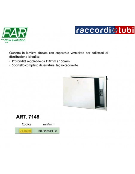 CASSETTA FAR IN LAMIERA ZINCATA mm.600x450x110