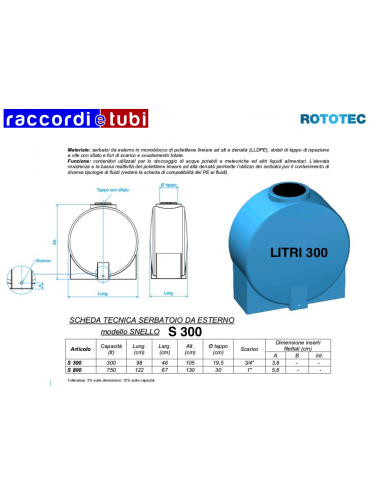 SCHLANKER TANK LT.300 S300 ROTOTEC
