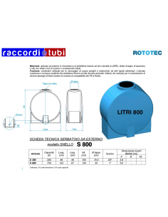 SERBATOIO SNELLO LT.800 S800 ROTOTEC