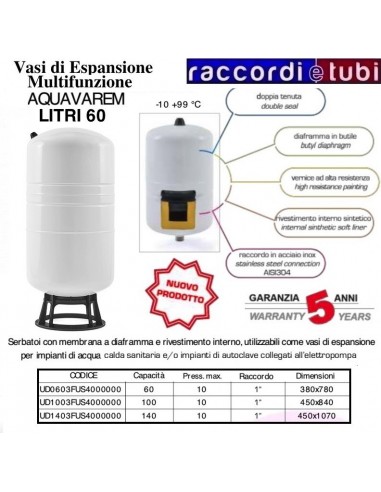 EXPANSIONSBEHÄLTER VAREM AQUAVAREM VERTIKAL...