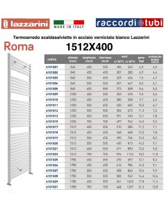 Lazzarini Heizkörper aus Stahl Weiß 1512x400 BC