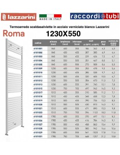 Lazzarini Stahlheizkörper Weiß 1230x550 BC