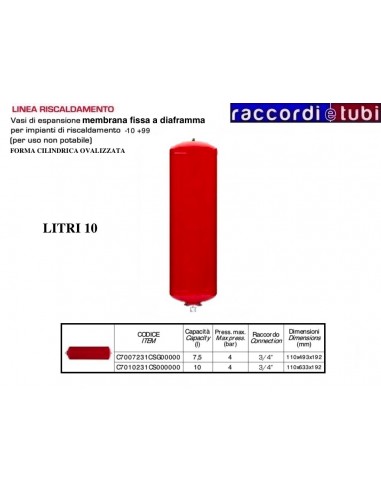 VASO DI ESPANSIONE VAREM OVALE LT.10 DA...