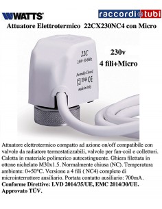 ATTUATORE WATTS 22CX 230V NC 4 IP54