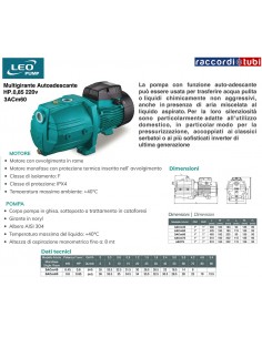 Mehrstufige selbstansaugende Kreiselpumpe Leo Pump 3ACm60...