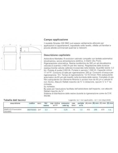 ADDOLCITORE  Manta SIMPLEX 330/SMC