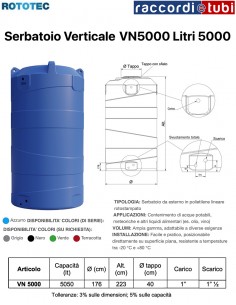 VERTIKALTANK VN5000 LT.5000 ROTOTEC