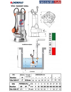 ELETTROPOMPA PEDROLLO AD IMMERSIONE VXm10/50-ST  2"