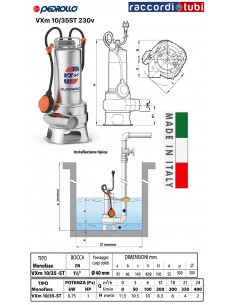 TAUCHPUMPE PEDROLLO VXm10/35-ST 1.1/2