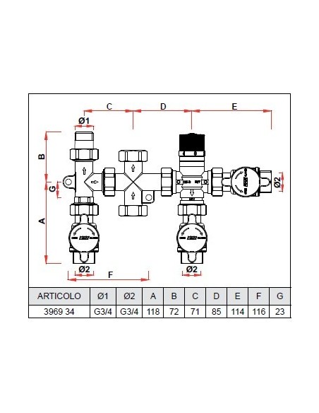 GRUPPO DI COLLEGAMENTO PER RICIRCOLO SANITARIO FAR ART.3968 34