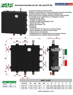 ACCUMOLO INERZIALE FAR PER POMPE DI CALORE DA LITRI 80...