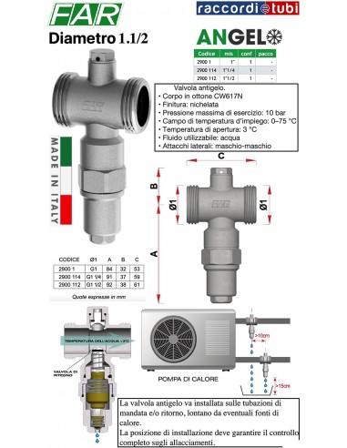 VALVOLA ANTIGELO FAR DIAMETRO 1.1/2 2900 112