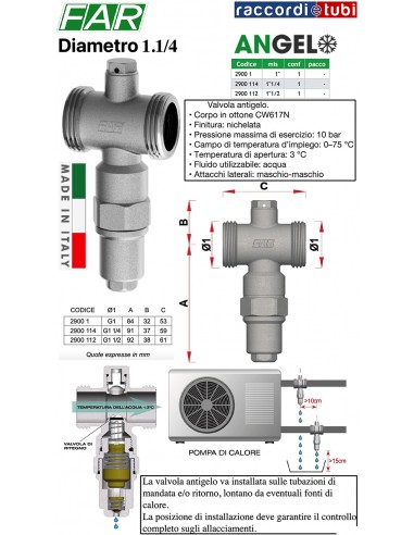 VALVOLA ANTIGELO FAR DIAMETRO 1.1/4 2900 114