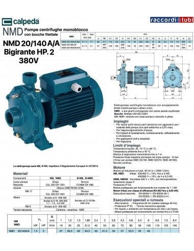 ELEKTROPUMPE CALPEDA HP.2 NMD 20/140A/A 380...