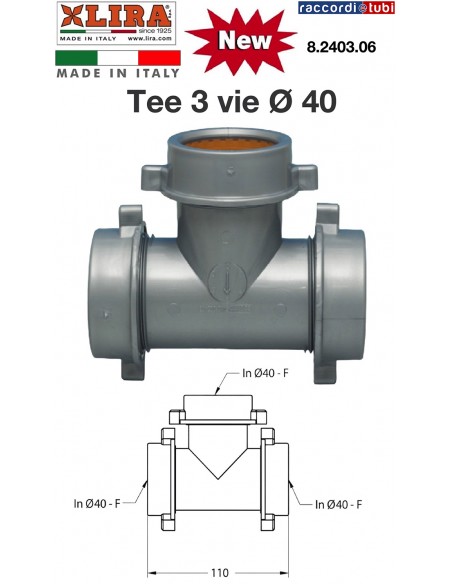 TEE 3 VIE DIAMETRO 40 8.2403.06