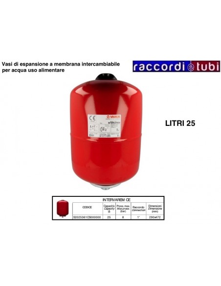 DEHNSPEICHER VAREM ZYLINDRISCH LT.25 FÜR KALTES WASSER