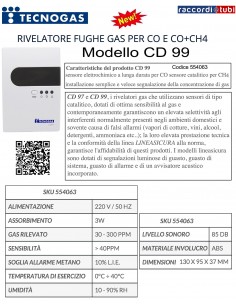 RIVELATORE FUGHE GAS PER CO E CO CH4 CD99 Cod.554063...