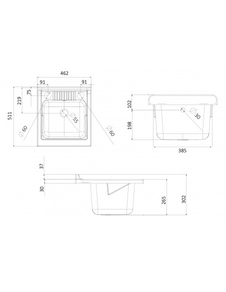 LAVATOIO FUTURA 45x 50cm BIANCO