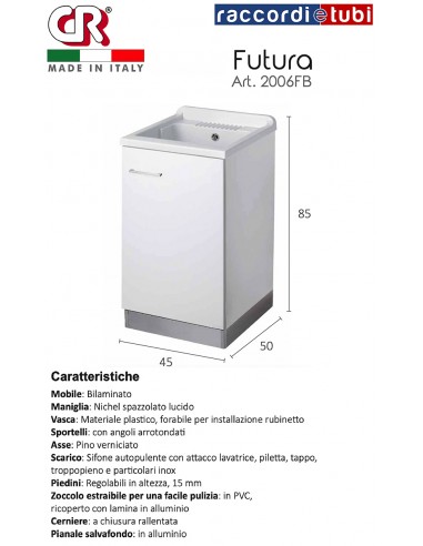 WASCHBECKEN FUTURA 45x50cm WEISS