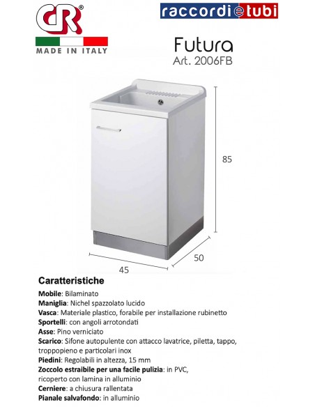 WASCHBECKEN FUTURA 45x50cm WEISS