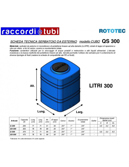 WÜRFELTANK LT.300 Q300 ROTOTEC