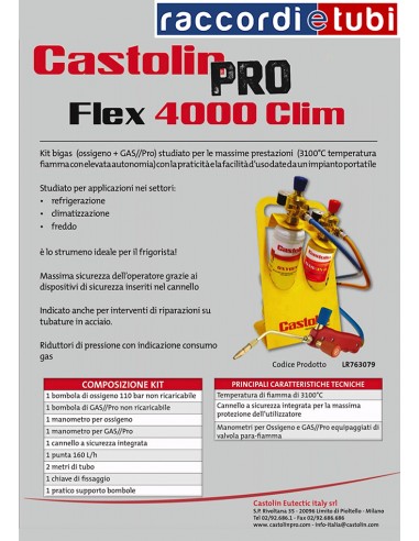 KIT CASTOLIN 4000 FLEX CLIM Mit Spitze LT/h 160