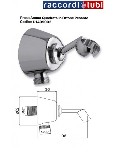 PRESA D'ACQUA DUPLEX CLASSICA IN OTTONE PESANTE  
