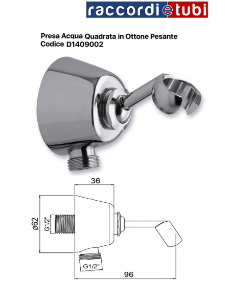 PRESA D'ACQUA DUPLEX CLASSICA IN OTTONE PESANTE  