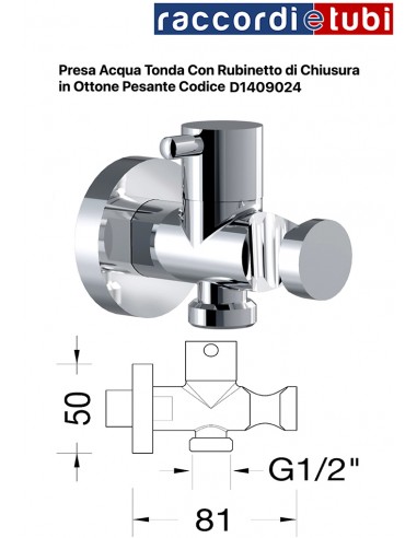 PRESA D'ACQUA TONDA CON RUBINETTO DI CHIUSURA...