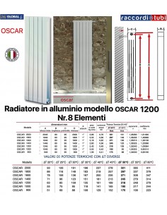 RADIATORE IN ALLUMINIO GLOBAL OSCAR 1200 BATTERIA 8 ELEMENTI