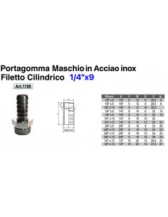 PORTAGOMMA OTTONE M.1/4X8