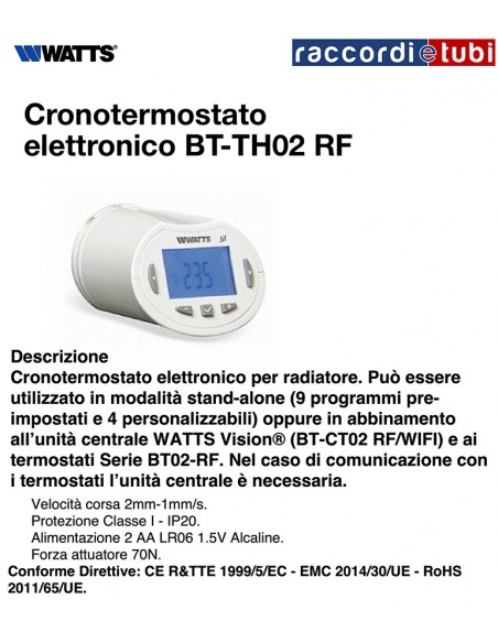 TESTA ELETTRONICA WATTS PER RUBINETTO RADIATORE P06681