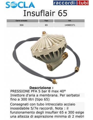 ALIMENTATORE D'ARIA SOCLA INSUFLAIR 65