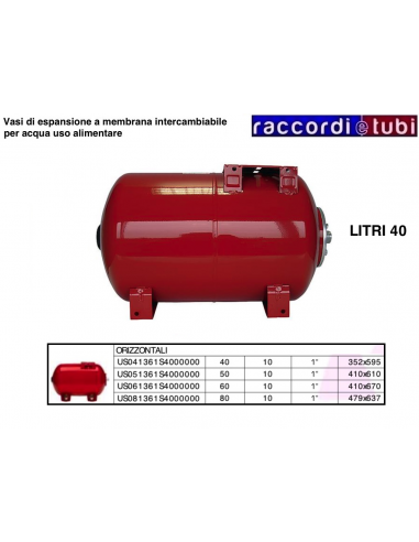 VASO DI ESPANSIONE VAREM CILINDRICO LT.40 BASE...
