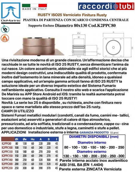 DE MARINIS RUSTY PLATTE SC.KONDENS 80X130