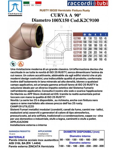 DE MARINIS RUSTY CURVA 90° 100X150