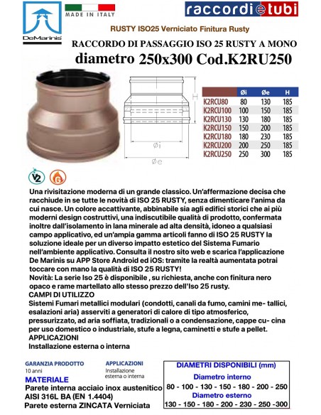 DE MARINIS RUSTY RACCORDO DI PASSAGGIO FF 250X300