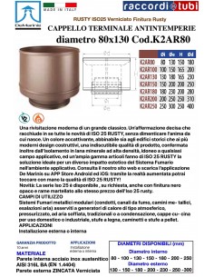DE MARINIS RUSTY KAPPE ENDSTÜCK 80X130