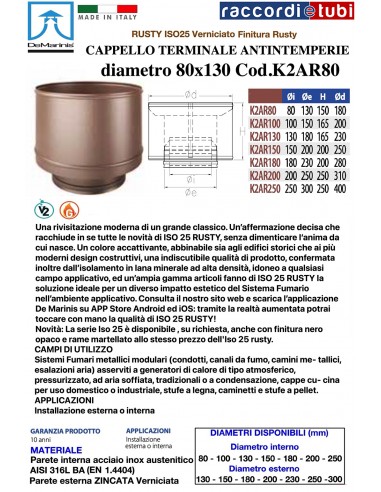 DE MARINIS RUSTY CAPPELLO TERMINALE 80X130