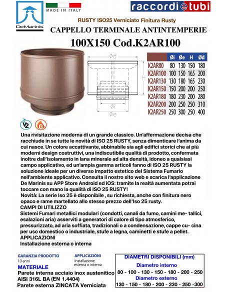 DE MARINIS RUSTY ENDKAPPE 100X150