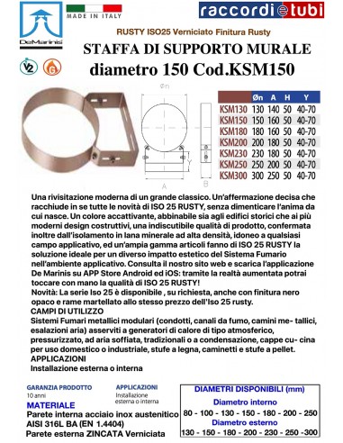 DE MARINIS RUSTY SUPPORTO MURALE 150