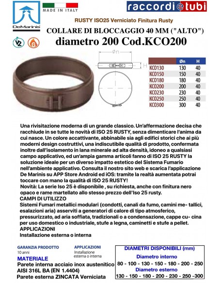 DE MARINIS RUSTY COLLARE BLOCCAGGIO 200