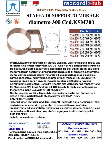 DE MARINIS RUSTY SUPPORTO MURALE 300